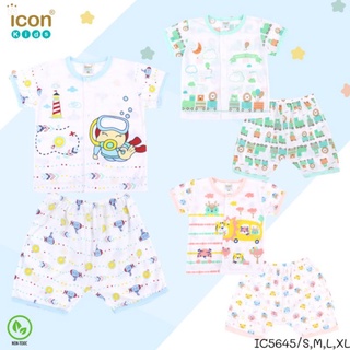 ชุดเสื้อกระดุมแขนสั้น ลาย Icon 0 -3