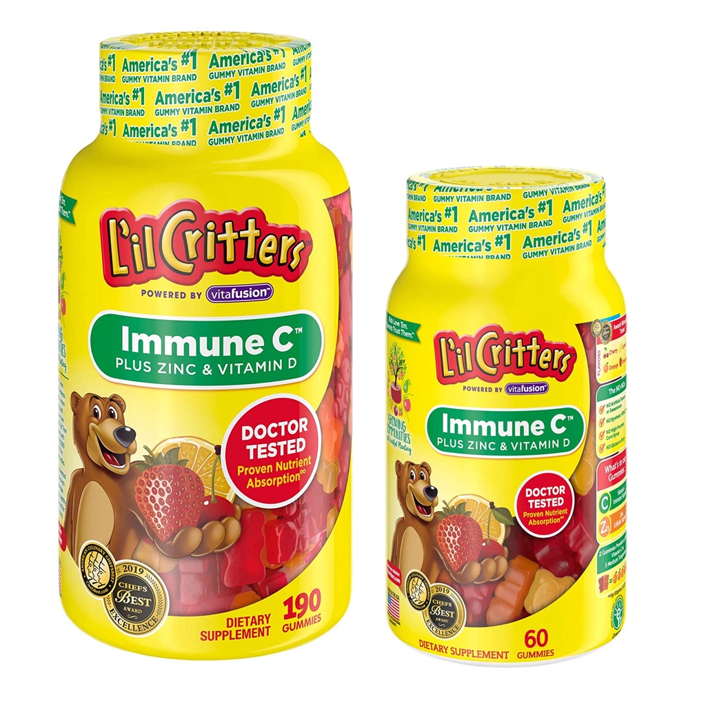 L'il Critters Immune C Plus Zinc & Vitamin D แบบกัมมี่ วิตามินเสริมภูมิคุ้มกัน เพื่อคนที่คุณรัก