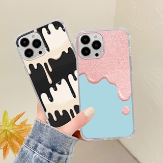 เคสโทรศัพท์มือถือแบบนิ่ม TPU ลายไอศกรีมนม สําหรับ IPhone 13 12 11 Pro ProMax 6 6s 7 8er 6Plus 7Plus 8Plus X XS XR XSmax SE2020 SE3 QMF