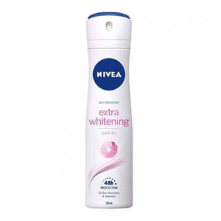 Nivea นีเวีย สเปรย์ระงับกลิ่นกาย สูตรเอ็กซ์ตร้า ไวท์เทนนิ่ง 150 มล. (4005808829675)