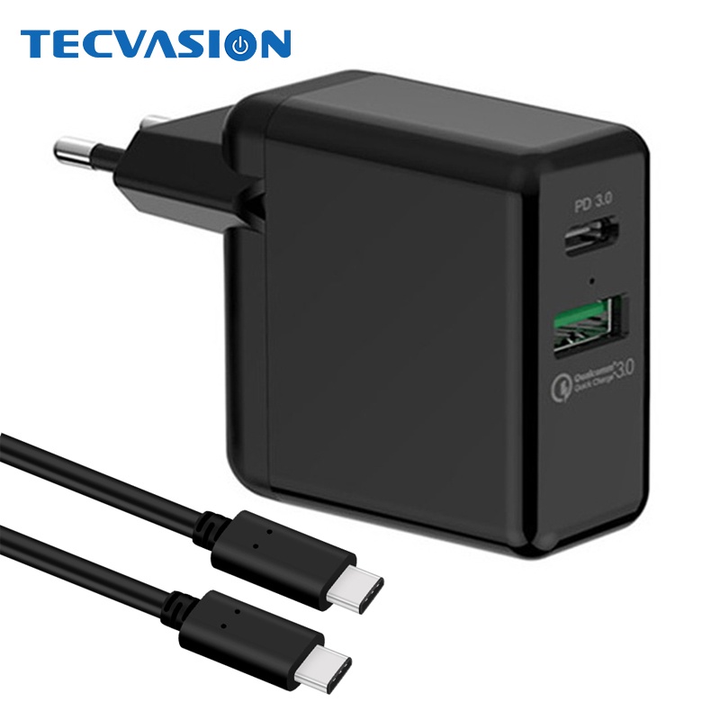 2 Ports 36W 18W USB Type C PD Fast Charger Travel Wall Quick Charger QC 3.0 Laptop Charger