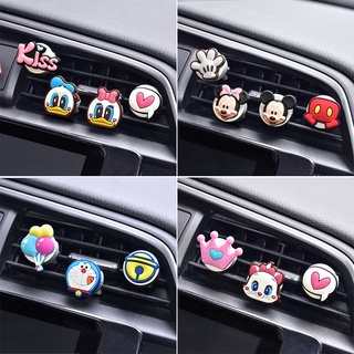 【🔥3PCS/Set🔥】Cartoon  Mickey Minnie Doraemon KT Air Freshener  Perfume Air Condition Vent Outlet Perfume Clip Car Styling Decoration