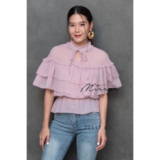 LaYa FRiLLed BLoUSE•• เสื้อตัวเก๋ ทรงน่ารักมากแม๊...! ดีเทลจัดเต็ม... ช่วงคอแต่งกุ๊นผูกโบว์ ช่วงอกแต่งระบายLayer2ชั้น