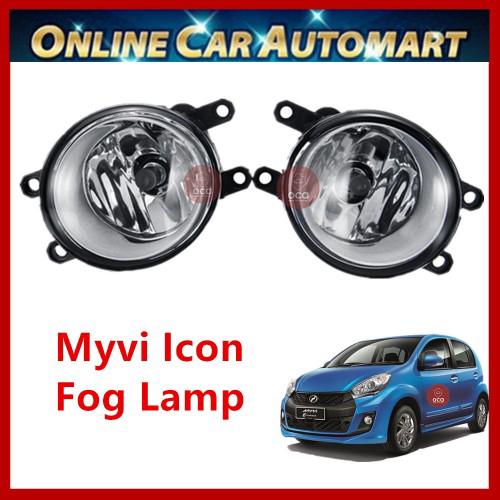 Perodua Myvi Icon OEM ไฟตัดหมอกรถยนต์ (พื้นผิวกระจกสีขาว) 2 ชิ้น