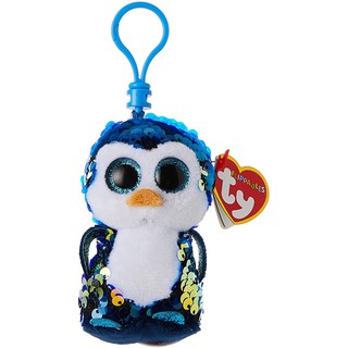 TY ตุ๊กตา ทีวาย Flippables PAYTON - sequin blue penguin clip