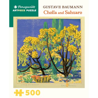 [จัดส่งฟรี] จิ๊กซอว์ Pomegranate ภาพ Cholla and Sahuaro จิตรกร Gustave Baumann จำนวน 500 ชิ้น