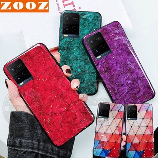 vivo T1 Y77E Y77 Y76 Y76s Y75 Y55 5G Y21 Y21s Y21T Y33s Y33T Y22 Y22s Y16 Y02 Y02A Y02T Marble Glitter Soft Case Epoxy Gold Foil TPU Phone Cover Bling Silicon Back Casing Shell