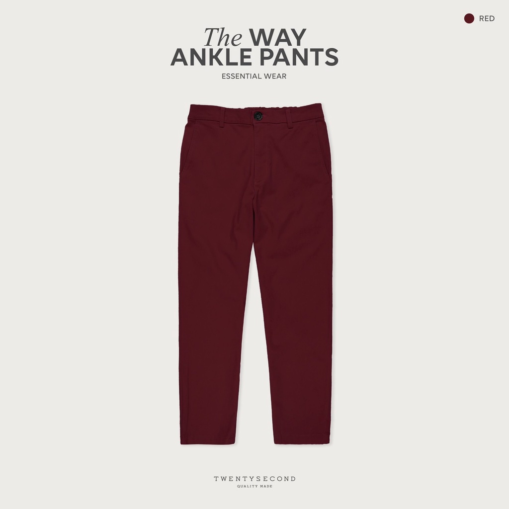 TWENTYSECOND กางเกงขายาว 5 ส่วน รุ่น Way Ankle Pants - แดง / Red