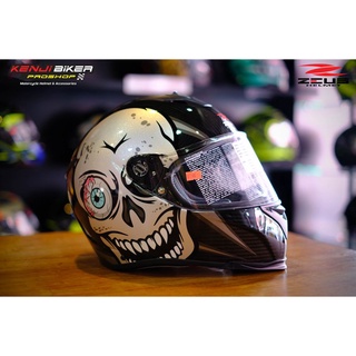 หมวกกันน็อค Cabon 100%  Zeus Silver Skull