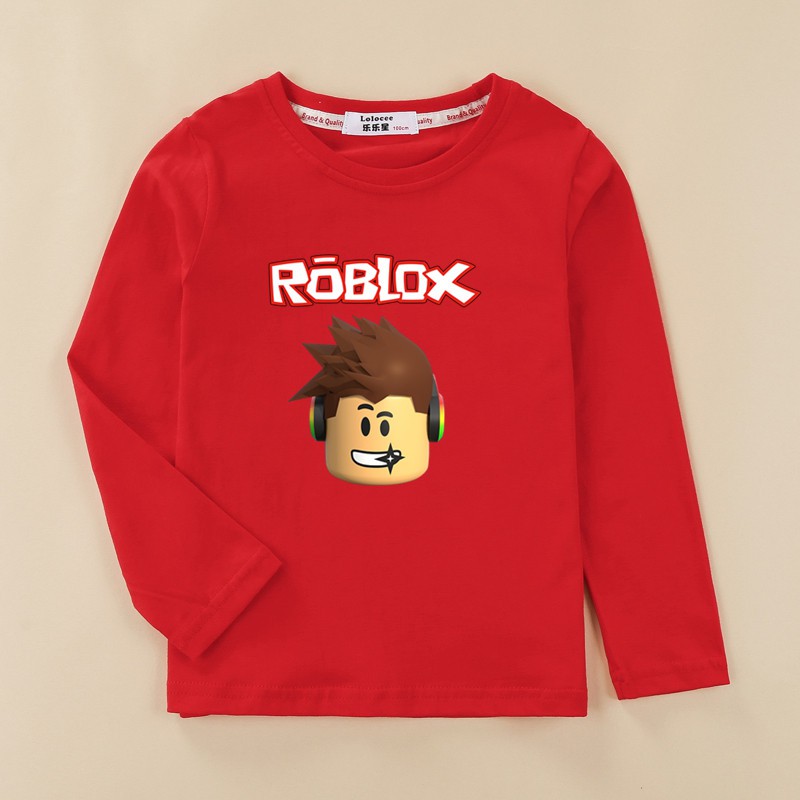 Kids Long Sleeve T Shirt เส อแขนยาวสำหร บเด กเส อย ด Roblox Boy Tops Cotton Clothes Shopee Thailand - แตก มาล สวยมาก t shirt roblox