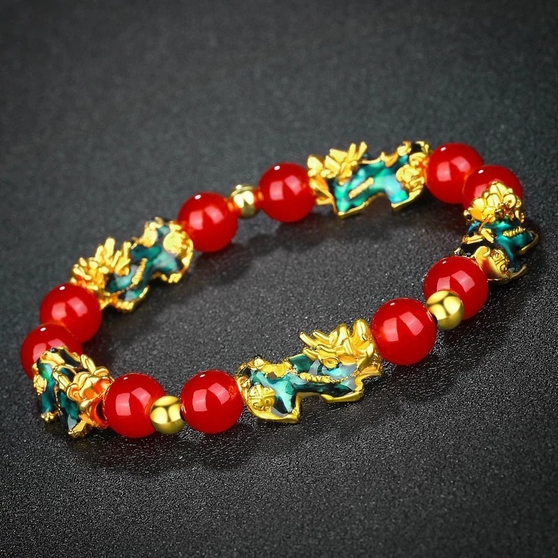 สร้อยข้อมือ ลูกปัดหินออบซิเดียน เสริมฮวงจุ้ย นําโชค สีดํา สีทอง สําหรับผู้หญิง และผู้ชาย มี 19 แบบ