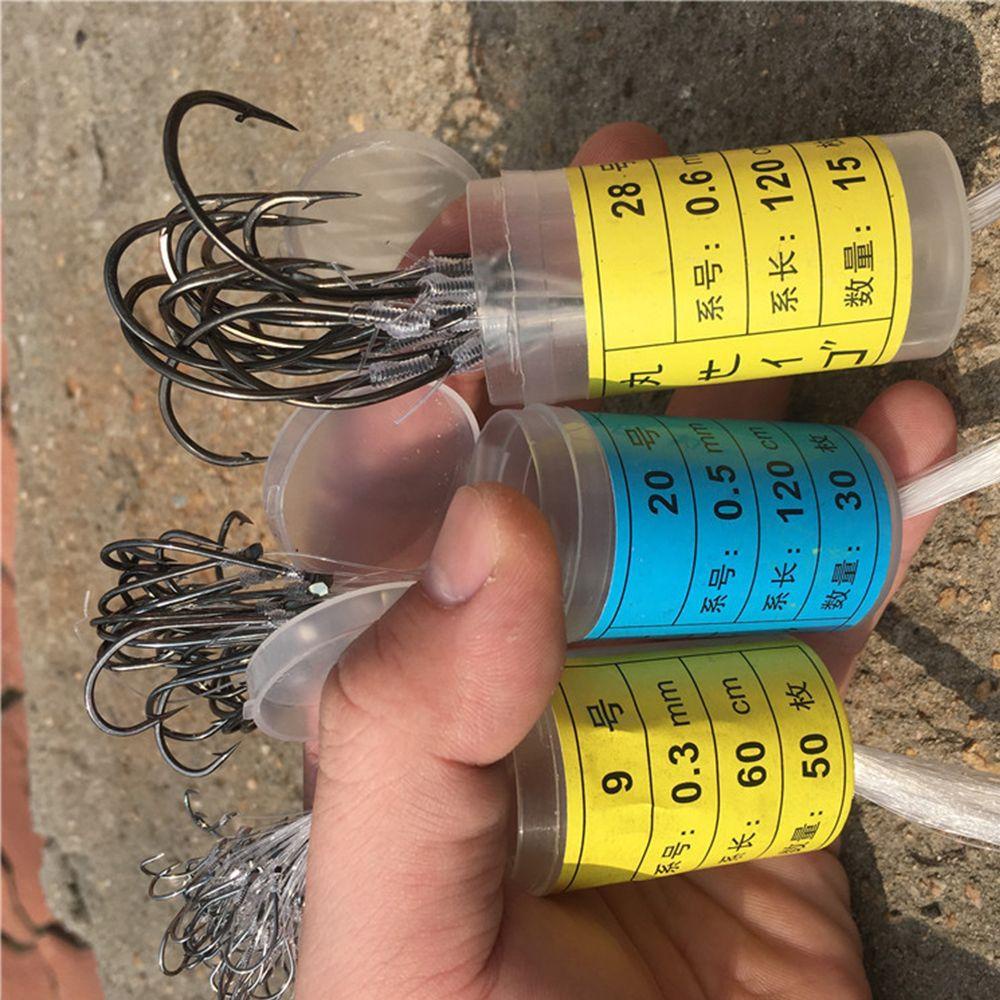 Wattle ตะขอตกปลา เหล็กคาร์บอน พร้อมสายเอ็นตกปลา 50 40 30 25 ชิ้น - รูปที่ 4