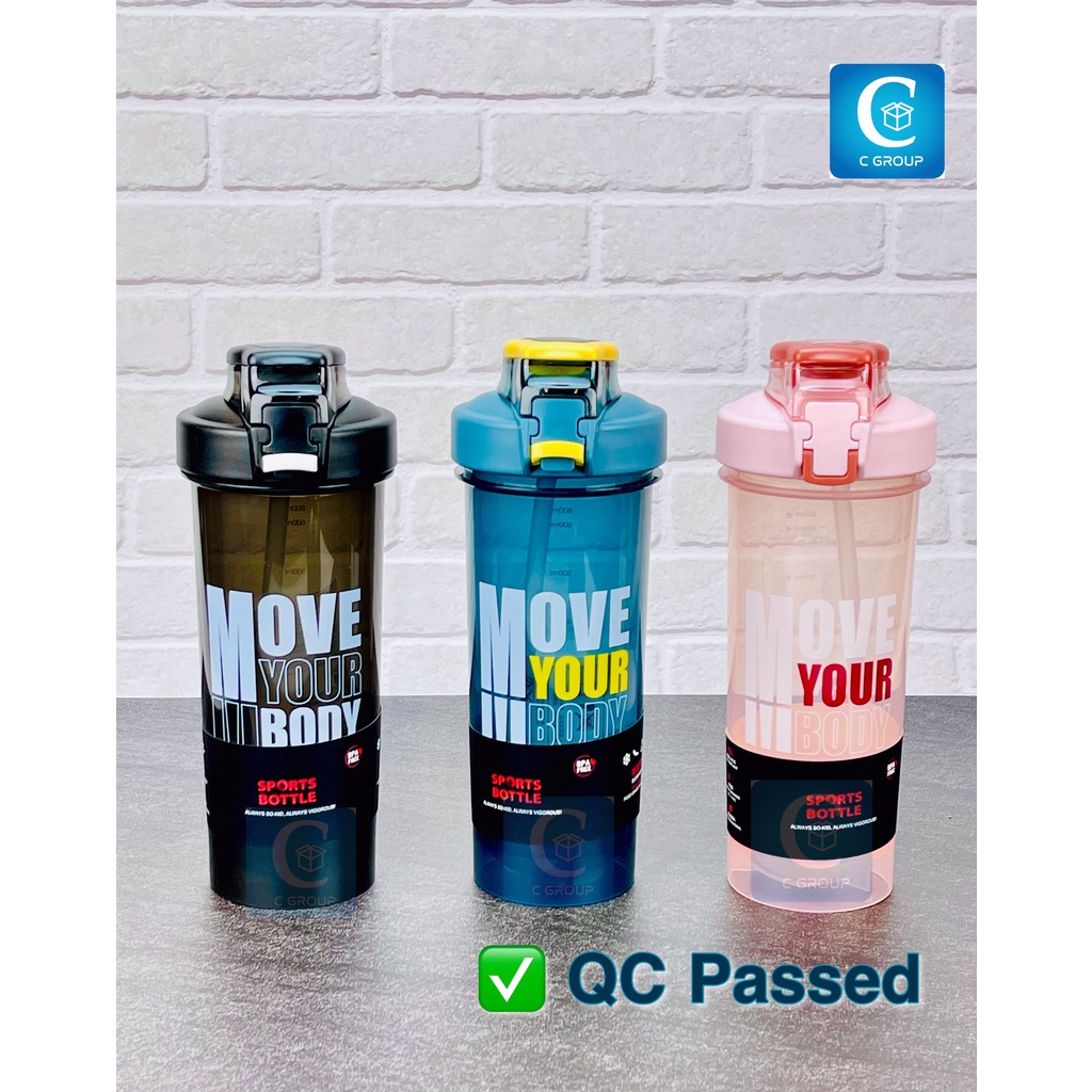 C4008 พร้อมส่ง แถม2 อย่าง แปรงล้างหลอด และล้างแก้ว 800ML Shaker Whey Protein กระบอกเชคเวย์โปรตีน พร้อมลูกบอล