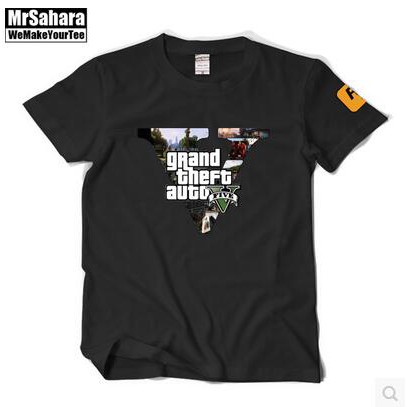 ผลิตภัณฑ์ใหม่👕ผู้ชายเสื้อยืด เกมเสื้อยืด GTA5 T-shirt กับเสื้อหลวมผู้ชายหลาขนาดใหญ่