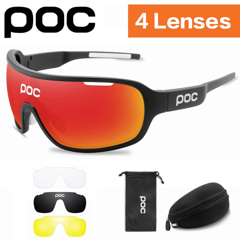 4 Lenses Polarized Sports Men Sunglasses Road Cycling Glasses Mountain