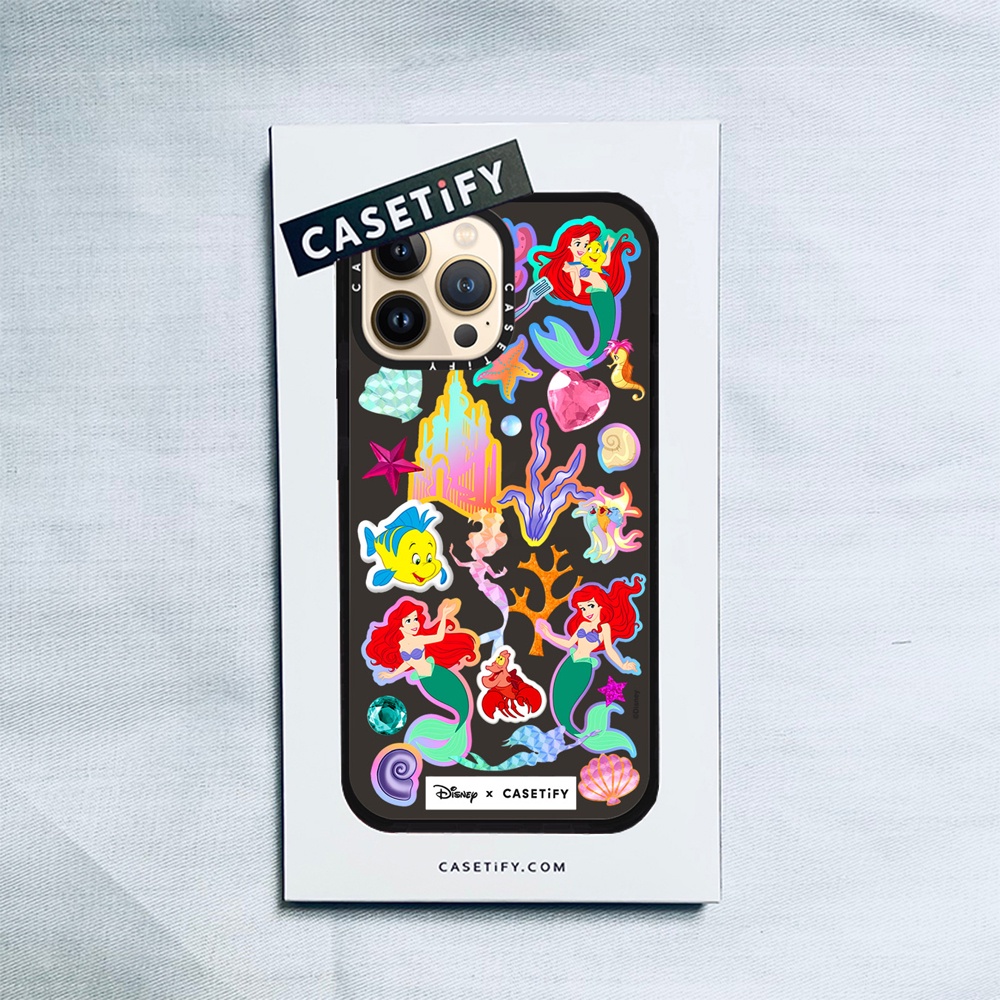 Casetify X Disney Princess Ariel เคสนิ่ม สีดํา สําหรับ IPhone 14 13 12 11 Pro MAX Mini XS MAX XR X SE 6 6S 7 8 Plus
