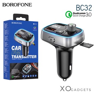 Borofone BC32 บลูทูธในรถยนต์ + ที่ชาร์จไฟมือถือ Q.C3.0 bluetooth carbluetooth บลูทูธในรถ+ที่ชาร์ทมือถือ  รับประกัน1ปี