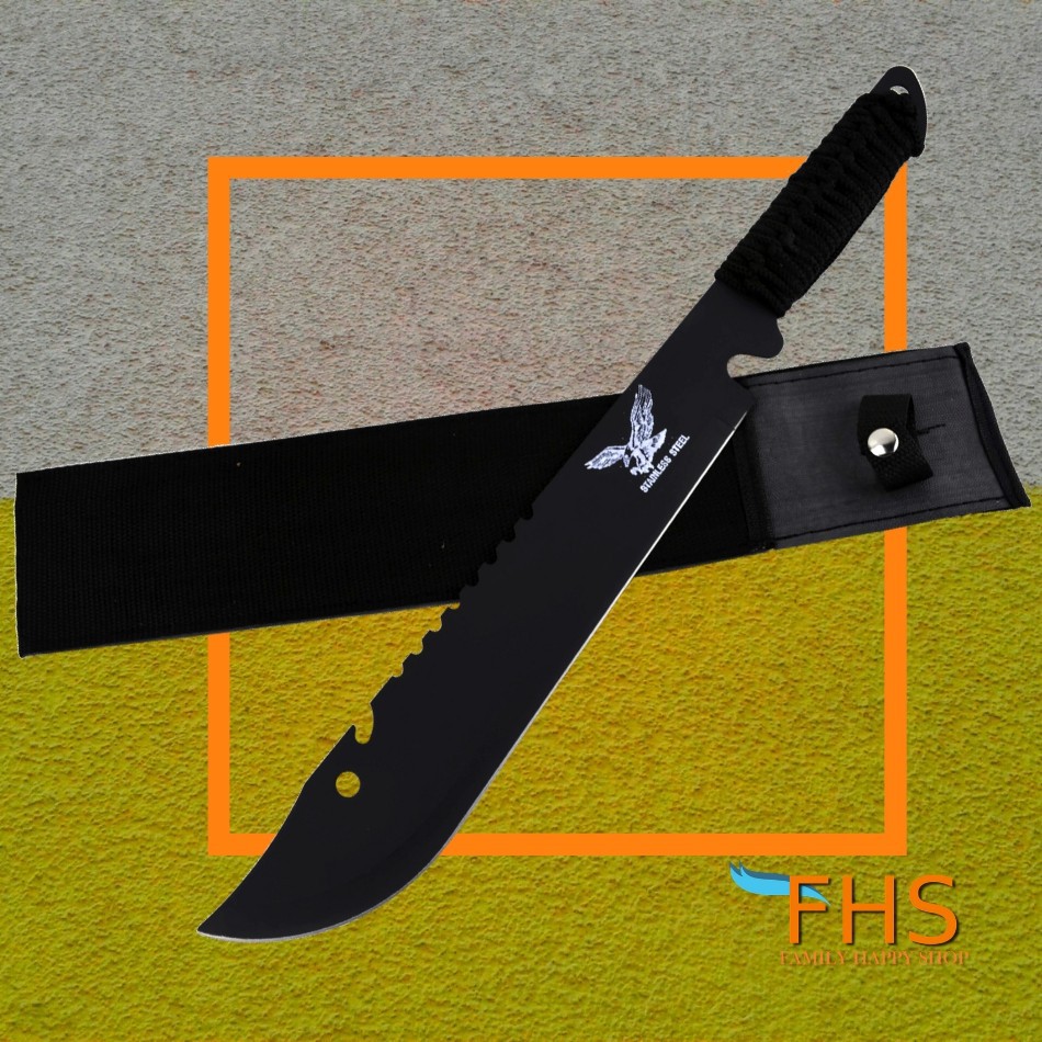 มีดนามบัตร มีดพก มีดควง FHS มีดเดินป่ารุ่น LS080 KNIFE STAINLESS  49cm.(0002036)ขนาด 49เซนติเมตร ใบหนา 3 มิล พร้อมซองผ้าเ - aef33e3 - ThaiPick