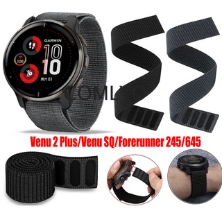 สายนาฬิกาข้อมือไนล่อน 20 มม. สําหรับ Garmin Venu 2 Plus Venu SQ Music Forerunner 245M 245 645 158 Vivoactive 3