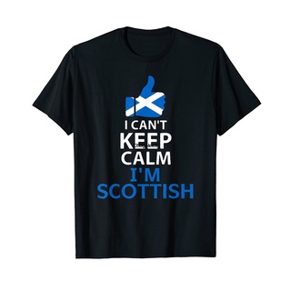 เสื้อยืด ผ้าฝ้าย 100% พิมพ์ลายกราฟิก IM Scottish Funny Scotland Roots I CanT Keep Calm สําหรับผู้ชายS-5XL