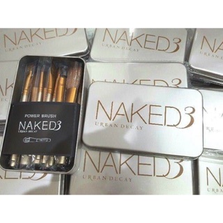  แปรงแต่งหน้ากล่องเหล็ก Naked3 12 ชิ้น 💋