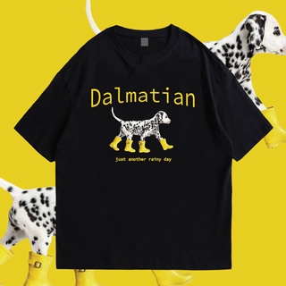 เสื้อยืดคอกลม(🔥พร้อมส่ง🔥) เสื้อ Dalmatian ผ้าCotton 100%  มีสองสี ทั้งทรงปกติและ OVERSIZEผ้าฝ้ายแท้