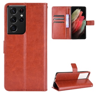 เคสโทรศัพท์มือถือหนัง PU ฝาพับ พร้อมช่องใส่บัตร และสายคล้อง สําหรับ Samsung Galaxy S21 Plus S 21 Ultra S 21 S20 FE Lite A32 A52 A52s 5G A72 4G