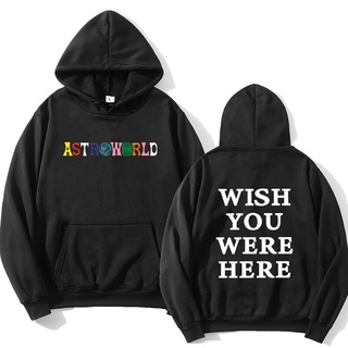 เสื้อจัมเปอร์ ผ้าฝ้าย พิมพ์ลายตัวอักษร TRAVIS SCOTT ASTROWORLD WISH YOU WERE HERE ของขวัญที่ดีที่สุด สําหรับเพื่อน