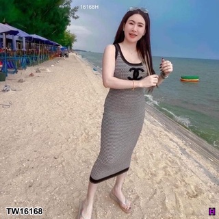 เดรสยาวทรงเข้าผ้าร่อง ยืดได้ ลายสวย