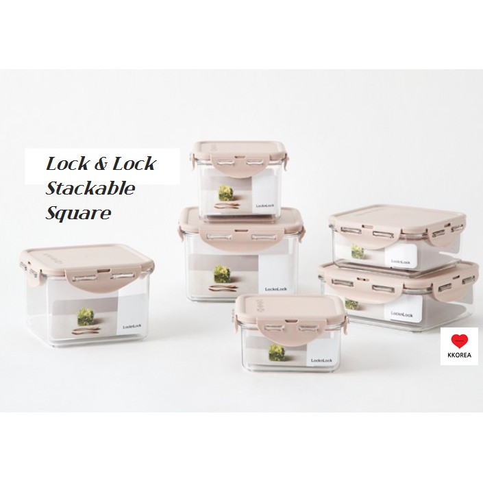 [Lock and Lock] 1+1 LocknLock Korea Food Storage Square Container