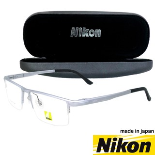 Nikon แว่นตา รุ่น 9012 C-3 เงิน กรอบเซาะร่อง ขาสปริง วัสดุ สแตนเลส สตีล กรอบแว่นตา frame Eyewear Glasses made in Japan