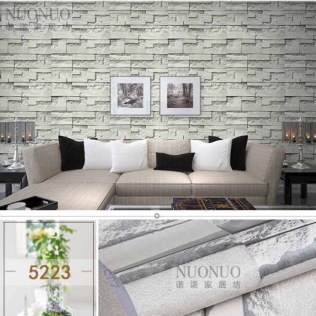 วอลเปเปอร์มีกาวในตัว ติดได้ตัวเอง ( อิฐลาย2 ) - รูปที่ 4