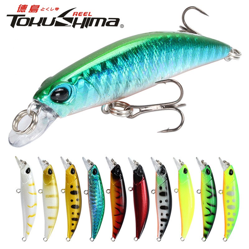 Tokushima 1Pcs 6.8cm/4g Fishing Lure 3D Eyes Lifelike Skin Slow Sinking Minnow Bass Swimbait Freshwater Saltwater Fishing Bait