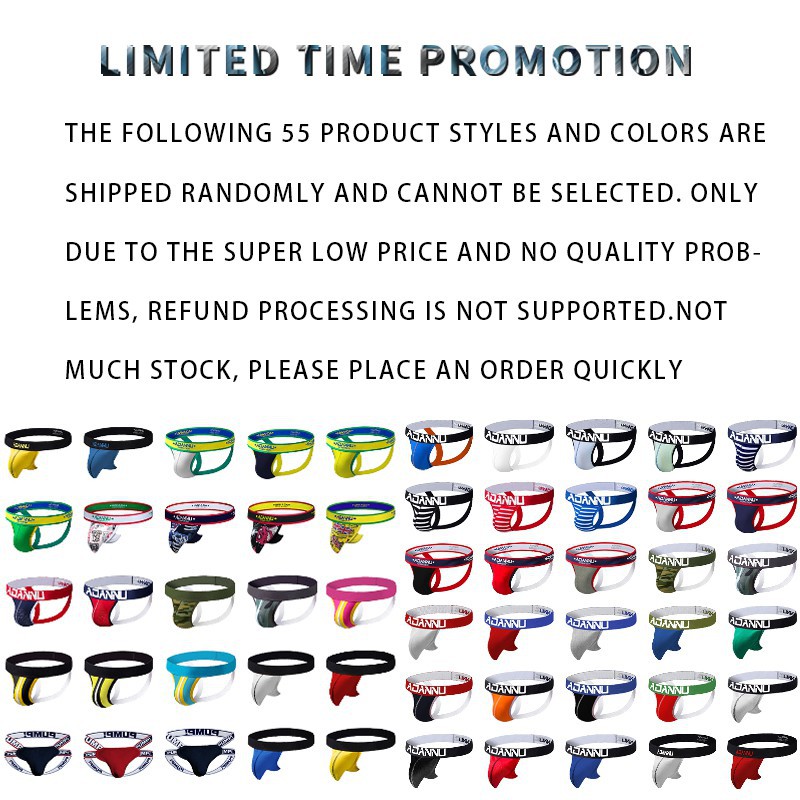 Clearance SaleSexy Men s Underwear Jockstrap Cotton Men Thongs เอวต่ำ U นูนนุ่ม H116