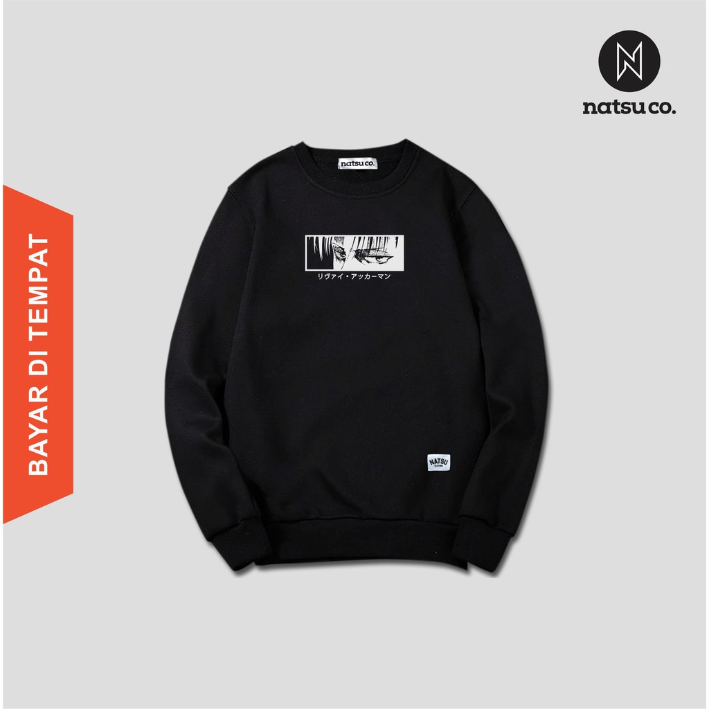 เสื้อกันหนาวมีฮู้ดลายการ์ตูน NATSU co.Levi Attack on Titan NATSU x PANDAWA สําหรับผู้ชาย