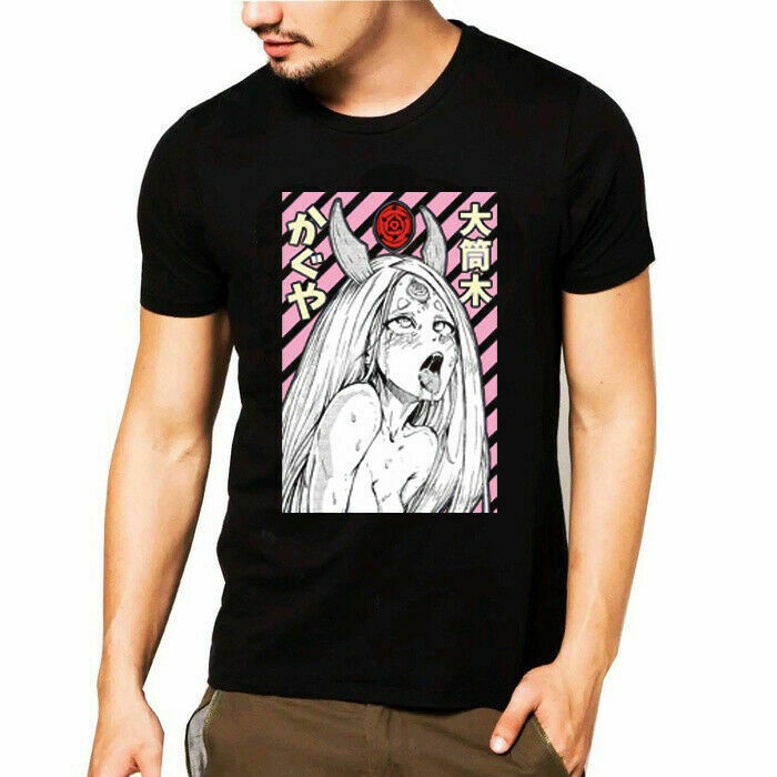 คอลูกเรือเสื้อยืดคอกลมเสื้อยืด ผ้าฝ้าย พิมพ์ลายโลโก้ Neu-Ard-Kaguya-Otsutsuki-Ahegao ยอดนิยมผ้าฝ้ายแ