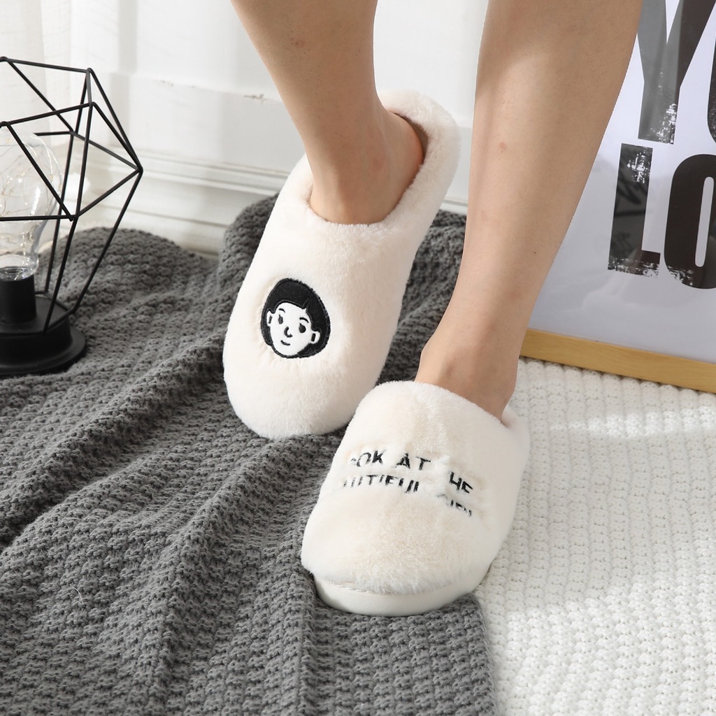 รองเท้าสลิปเปอร์ สไตส์เกาหลี ขนฟูนุ่มมาก รองเท้าใส่ในบ้าน รองเท้าใส่ในออฟฟิต