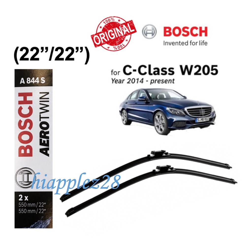 [1SET] A844S 22"+22" BOSCH Aerotwin Plus Multi Clip WIPER SET 3397009844 MercedesBenz C-Class W205