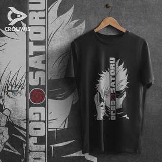 เสื้อยืดผ้าฝ้าย เสื้อยืดแขนสั้น ผ้าฝ้าย พิมพ์ลายการ์ตูนอนิเมะ jujutsu kaisen satoru gojo satoru gojou 24s 30s สําหรับผู้