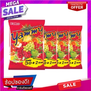 ยูโร่ แยมมี่ ขนมเยลลี่รวมรสผลไม้ 30 ถ้วย แพ็ค 4 ถุง Yammy Jelly Cup 30 Cups x 4 Packs