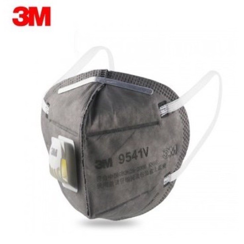 ☾3M หน้ากากกันฝุ่น กันละอองฝอยในอากาศ รุ่น 9541V มาตรฐาน P2 บรรจุ 1