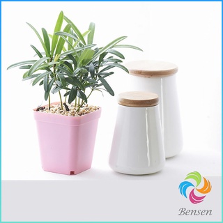 Bensen กระถางต้นไม้พลาสติก พร้อมถาดรอง กระถางขนาดเล็ก  Plastic flowerpot