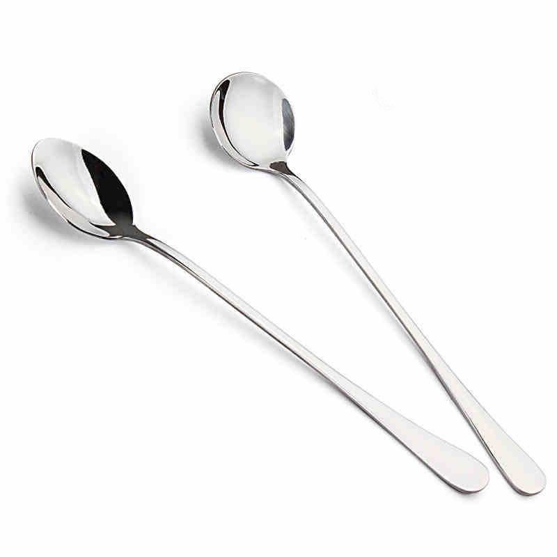 Stainless steel coffee spoon tip stirring spoon round head spoon ice ...