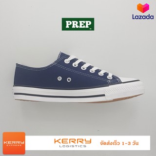 Sneakers รองเท้าผ้าใบผู้ชาย สีกรม(Navy) Prep store สวมใส่ง่ายสบาย พร้อมออกข้างนอก เท่ๆ