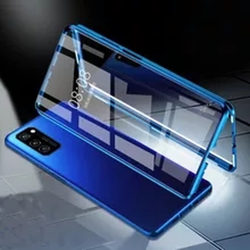 เคสโทรศัพท์สองด้านสําหรับOPPO A16 A54 A55 F9 F9Pro Reno A9 2020 360 สองด้านกระจกนิรภัยกรณีแม่เหล็กโท