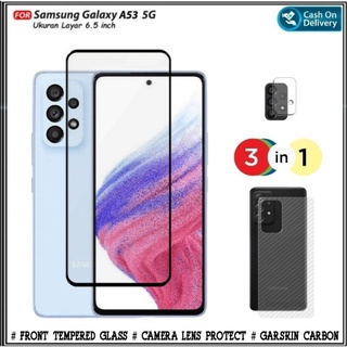 3in1 กระจกนิรภัยกันรอยกล้อง และเมมเบรนด้านหลัง สําหรับ Samsung Galaxy A13 A33 A53 A03 M32 A22 4G 5G A03S A32 A52 A72 A51 A71 A12 A02 A02S A50 A70 A50S A30S A11 A10 A10s A20s A20 A30 A31+