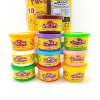 แป้งโดว์ เซต 10 กระปุกเล็ก Colour Dough Party Pack 10 Mini Can  ปลอดภัยมี มอก. (1ชุด)