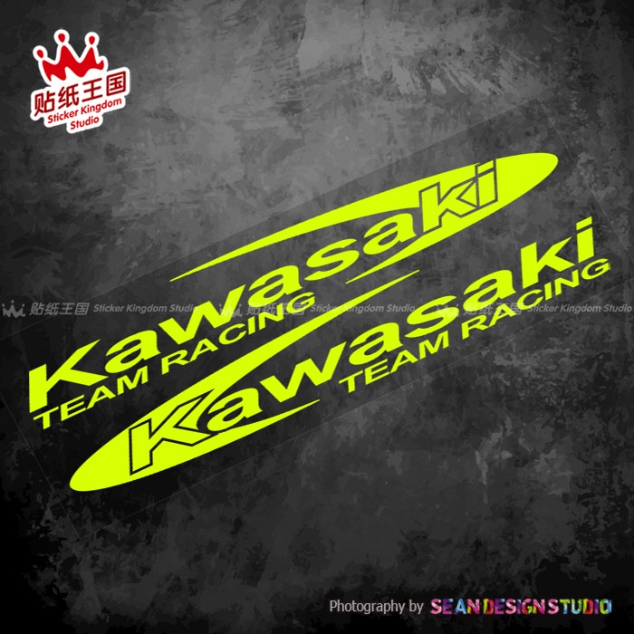 KAWASAKI 1 คู่ สําหรับ คาวาซากิ ทีม การแข่งรถ รถจักรยานยนต์ มอเตอร์ จักรยาน กันน้ํา สะท้อนแสง สติ๊กเกอร์ ง เอแคลส์ 09