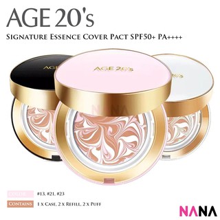 Age20s Signature Essence Cover Pact [White/ Pink/ Black] (#13, 21, 23)  *NEW* รองพื้นแบบตลับช่วยป้องกันแสงแดด