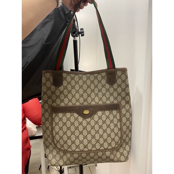 gucci tote bag cherry line used ของแท้100000%